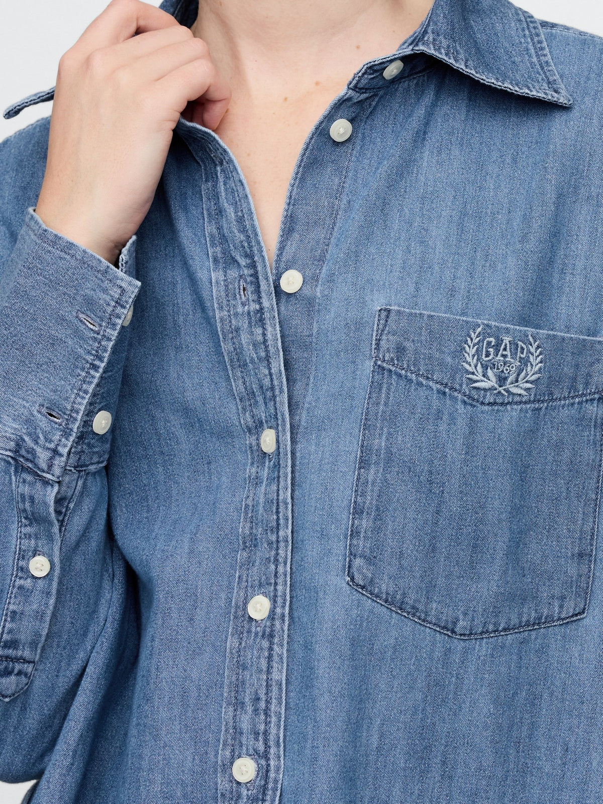 Mavi Chambray Denim Oversize Gömlek