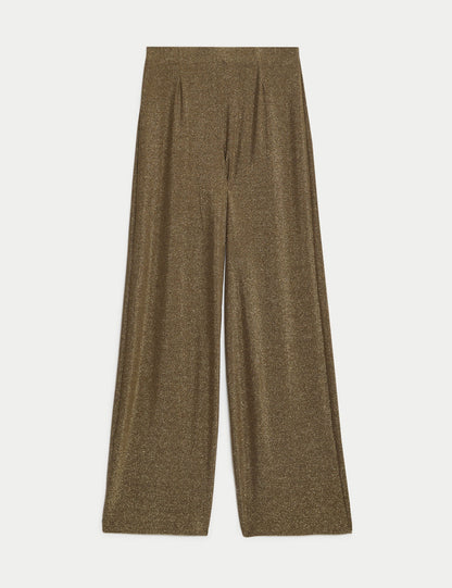 Parıltılı Wide Leg Pantolon