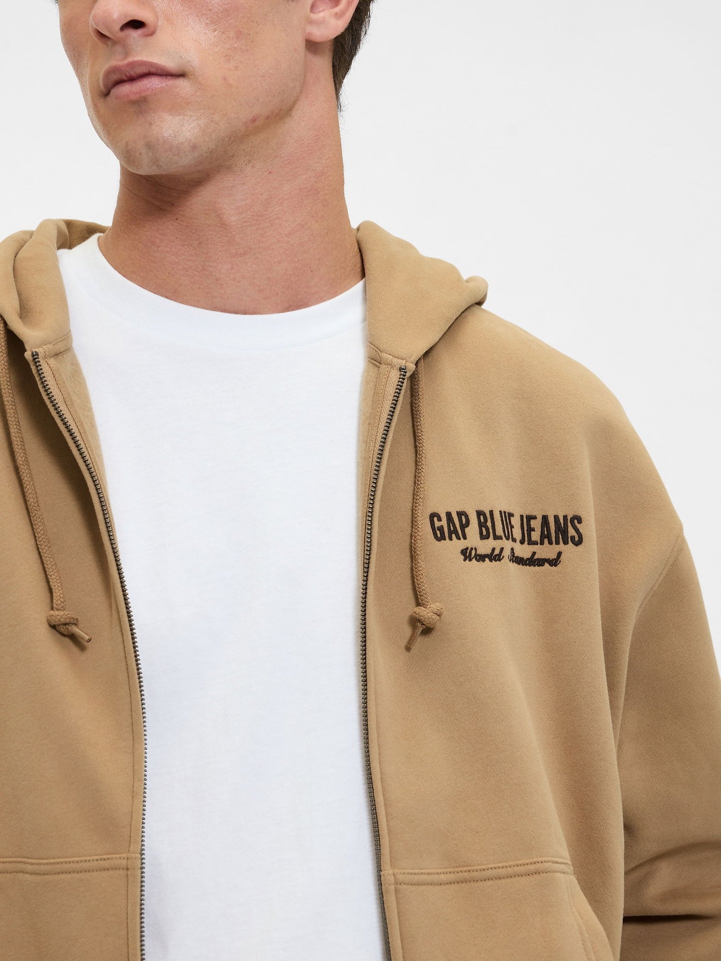Kahverengi Vintagesoft Gap Logo Fermuarlı Sweatshirt