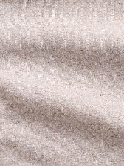Bej Keten Karışımı Oversize Gömlek