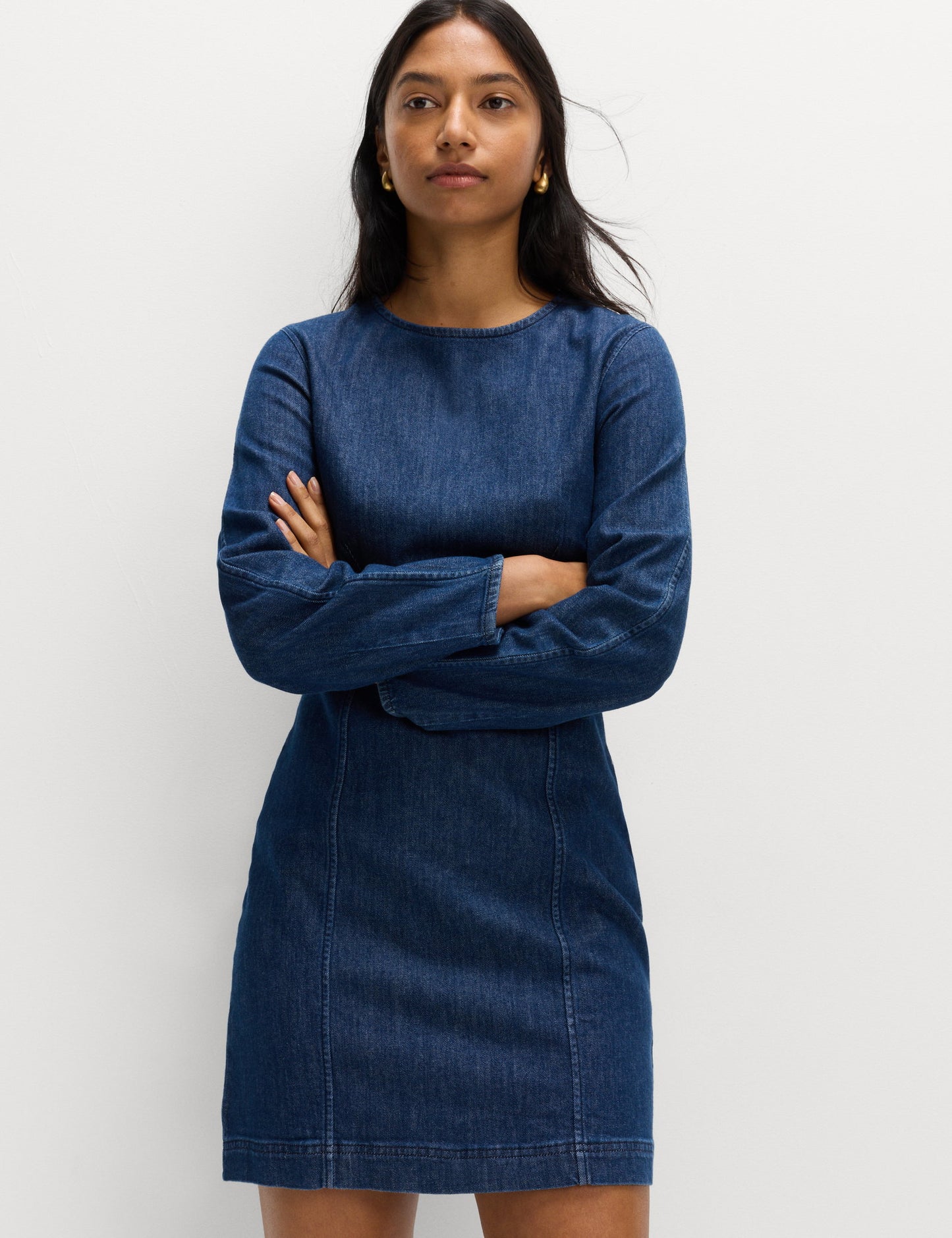 Pamuk Karışımlı Denim Mini Elbise