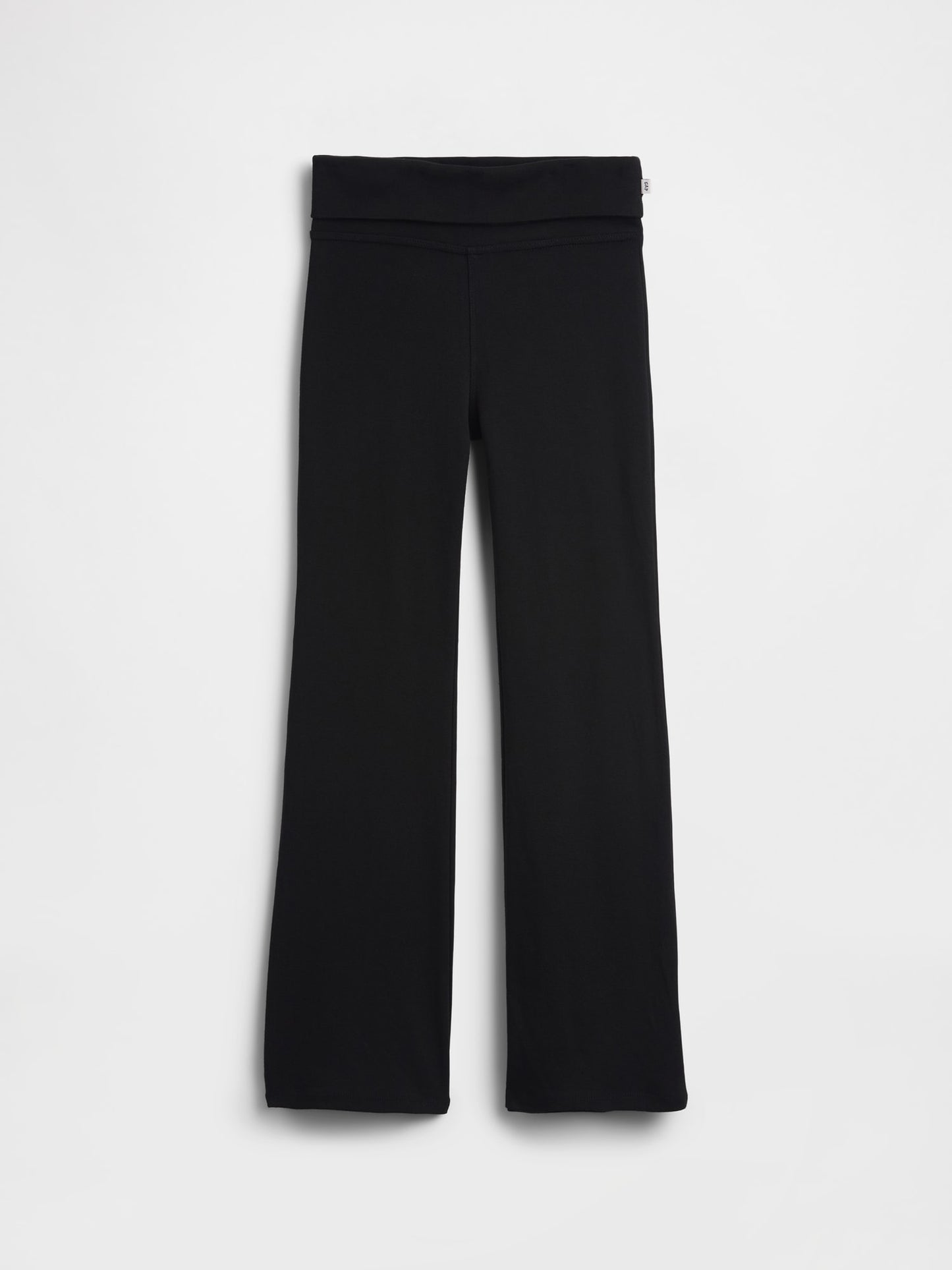 Siyah Foldover Flare Leggings Tayt