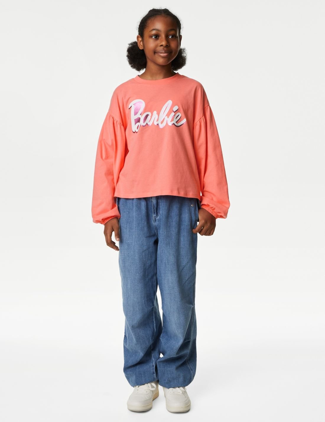 Saf Pamuklu Uzun Kollu Barbie™ T-shirt (5-16 Yaş)