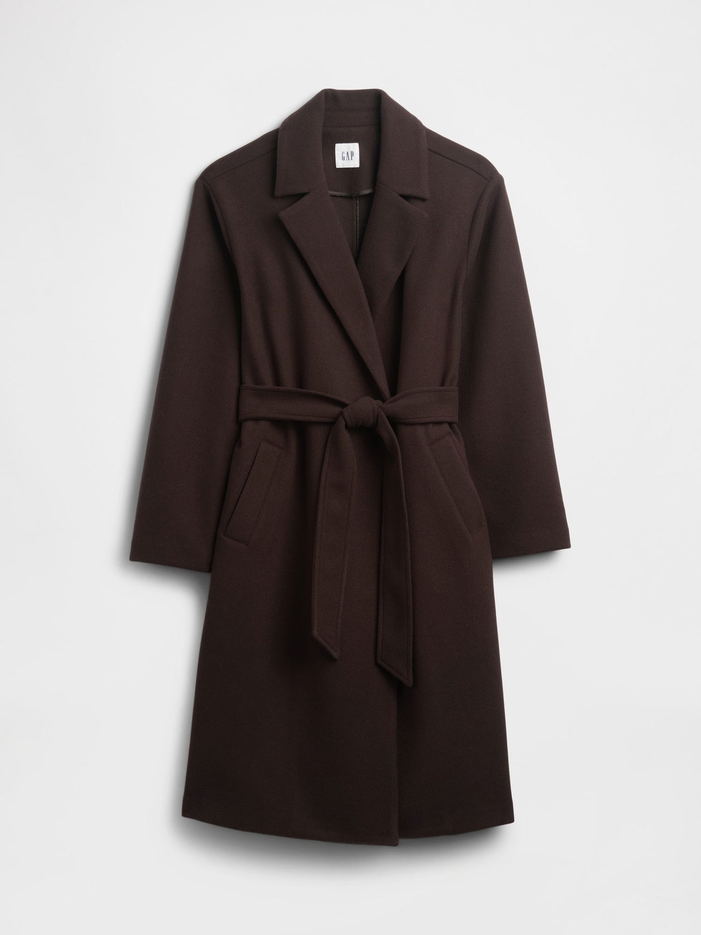 Kahverengi Relaxed Wool Wrap Kaban