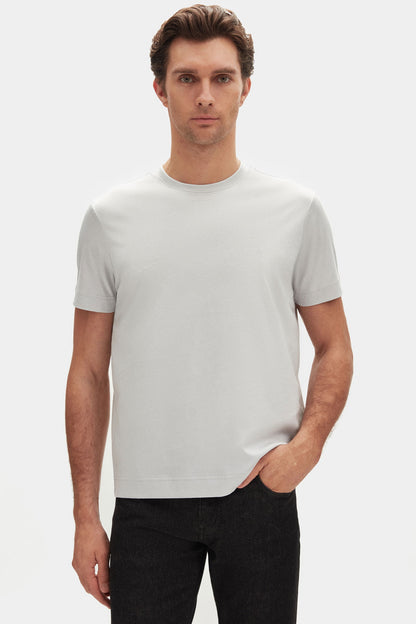 Damat Regular Fit Gri %100 Pamuk Merserize T-shirt