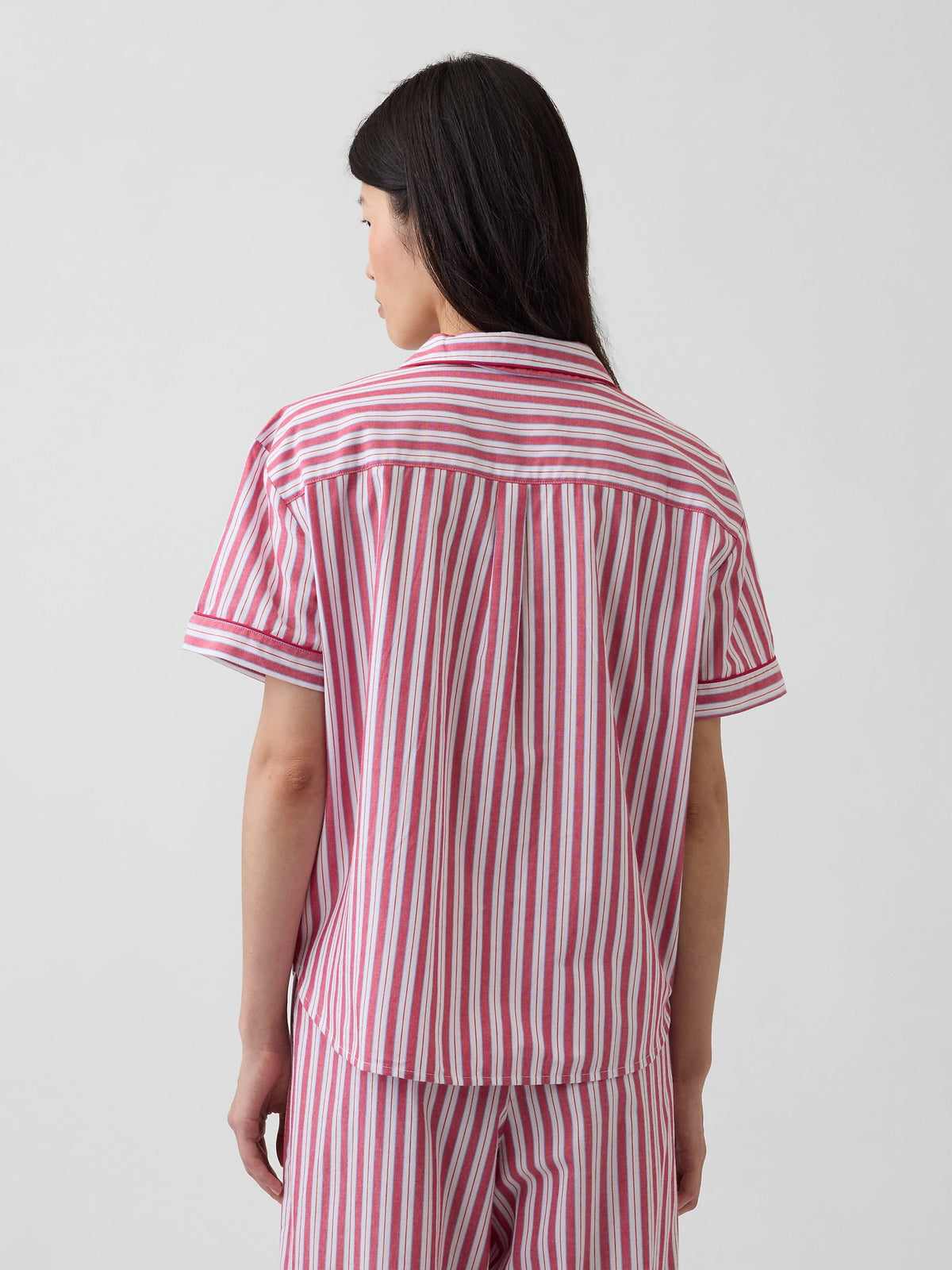 Kırmızı Poplin Pijama Üstü
