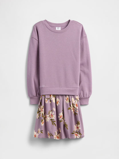 Mor Oversized Sweatshirt Elbise