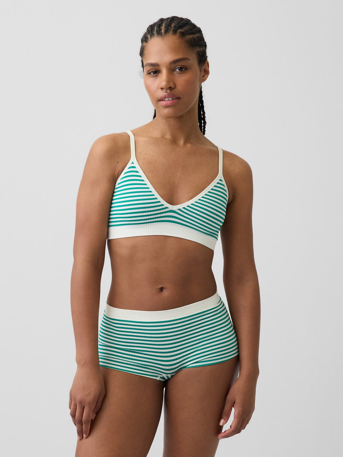 Yeşil Seamless Fitilli Triangle Bralet