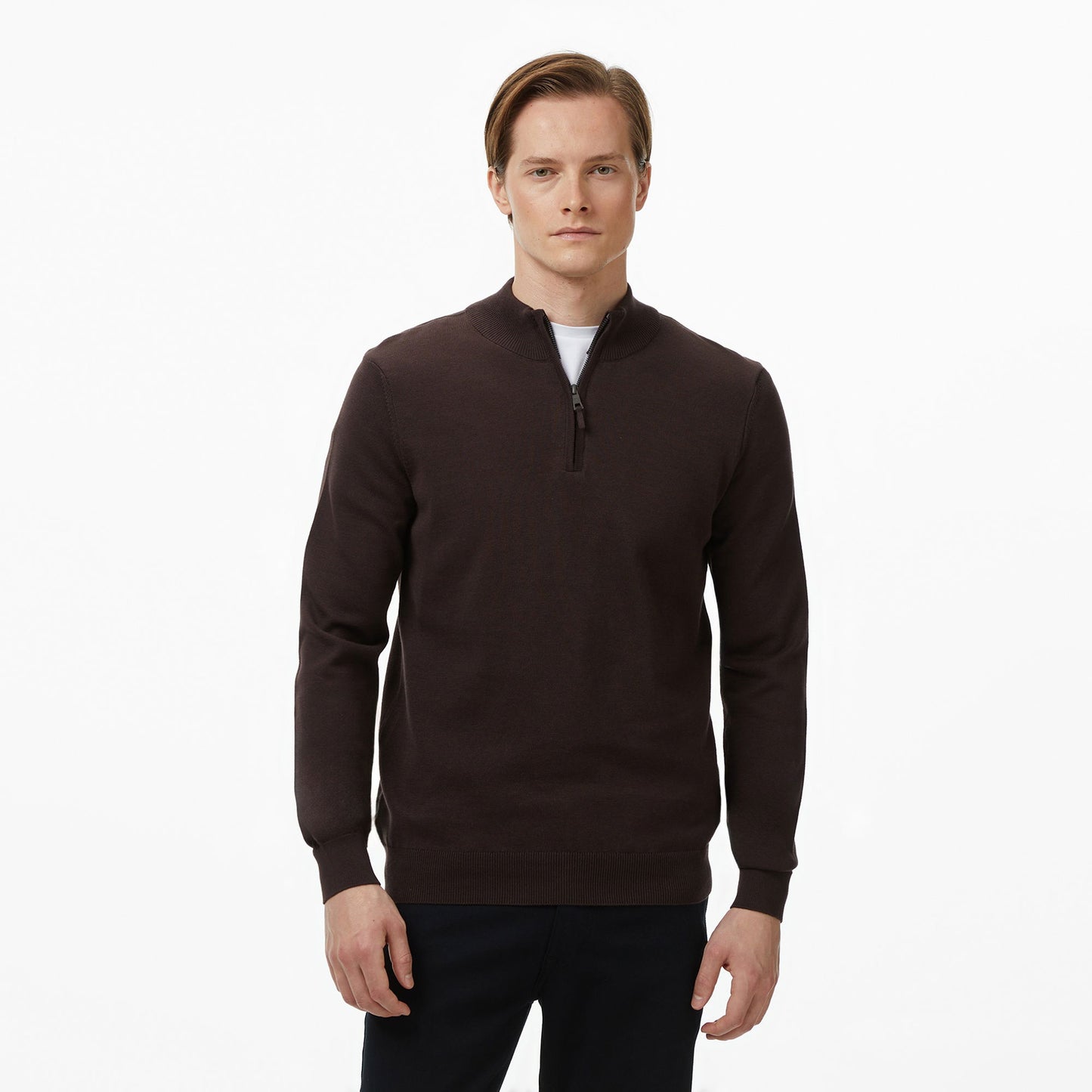 Nautica Erkek Kahverengi Classic Fit Kazak