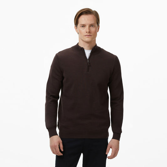 Nautica Erkek Kahverengi Classic Fit Kazak