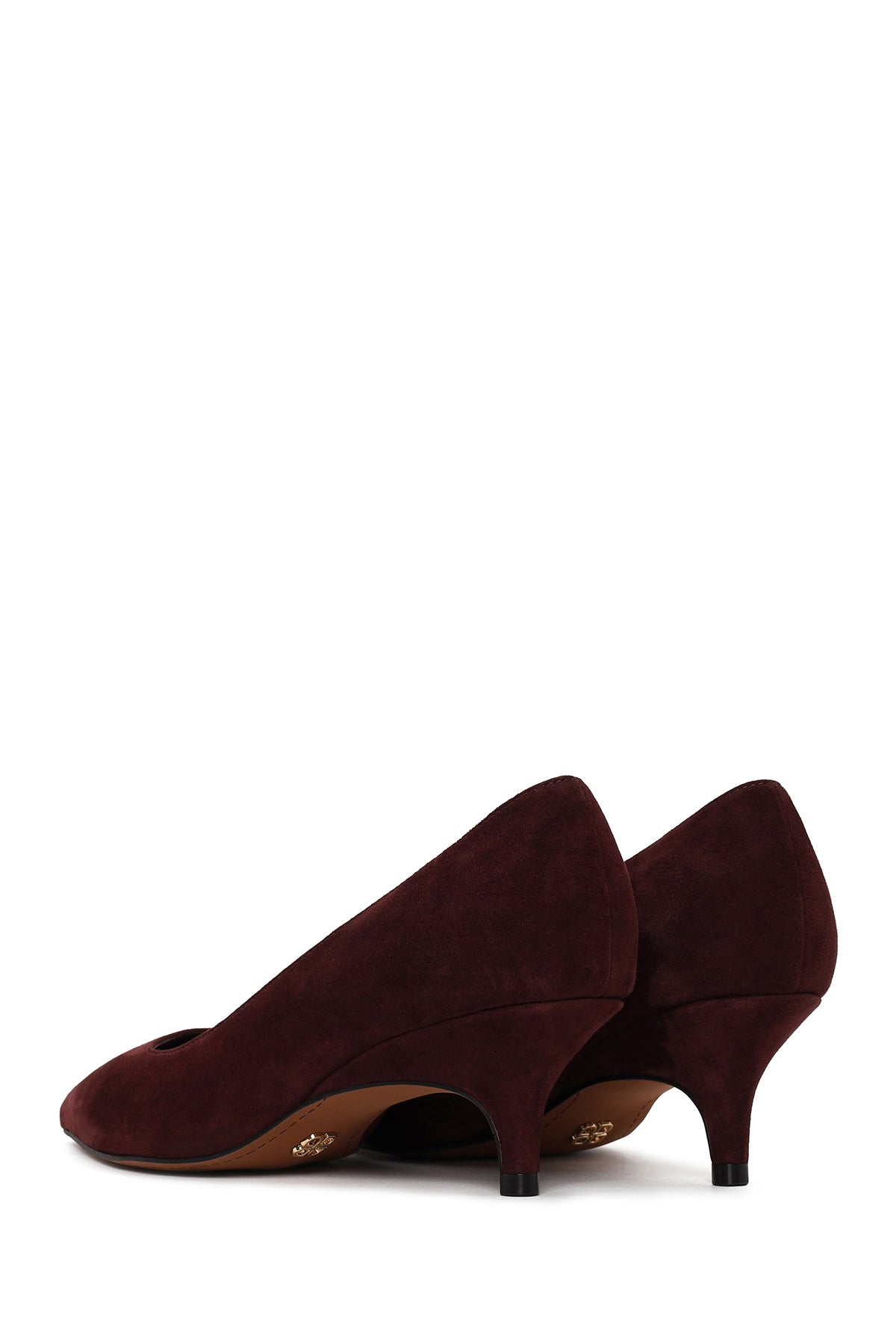 Kadın Bordo Kısa Ince Topuklu Süet Deri Stiletto