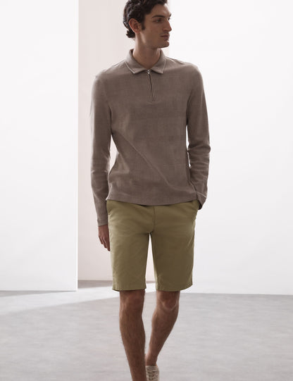 Pamuk Karışımlı Regular Fit Lightweight Chino Şort