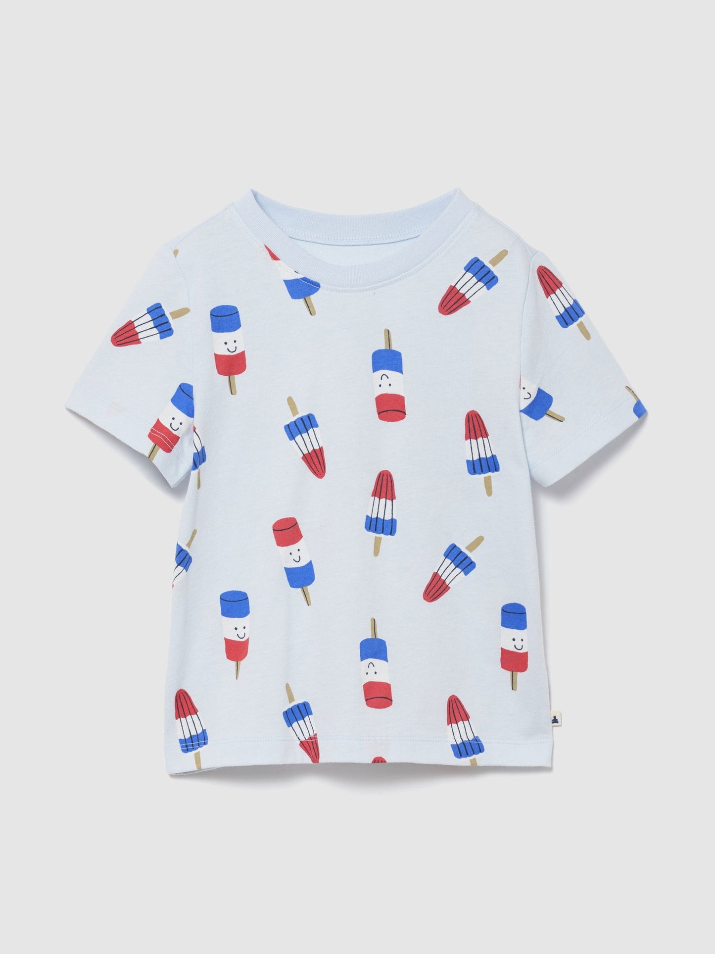 Açık Mavi Grafik Baskılı T-shirt