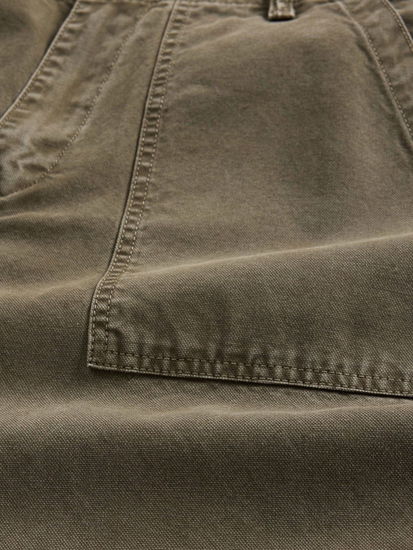 Haki Canvas Baggy Carpenter Jean Pantolon