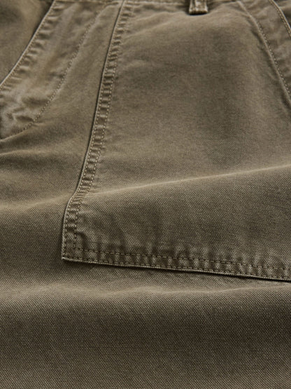 Haki Canvas Baggy Carpenter Jean Pantolon