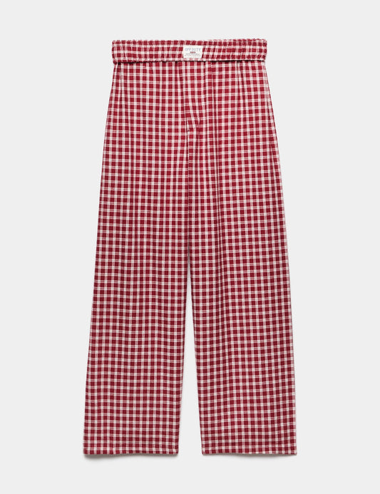 Saf Pamuklu Ekose Çocuk Pijama Altı