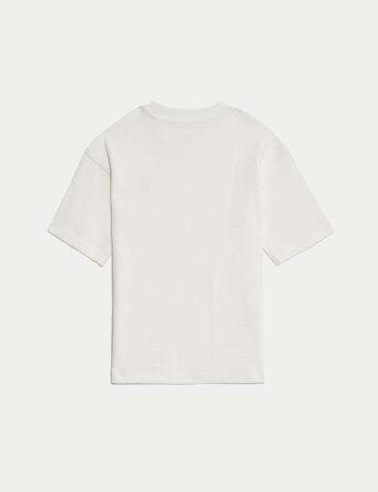 Saf Pamuklu Dokulu T-shirt (1-7 Yaş)