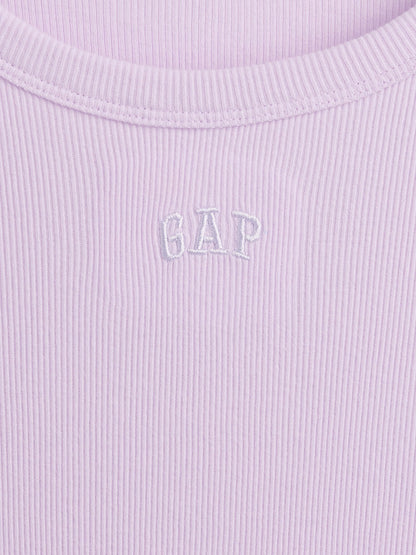 Lila Gap Logo Fitilli T-shirt Elbise
