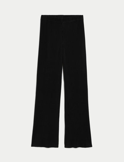 Pile Detaylı Wide Leg Pantolon