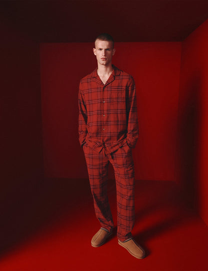 Yılbaşı Temalı Ekose Desenli Pijama Takımı