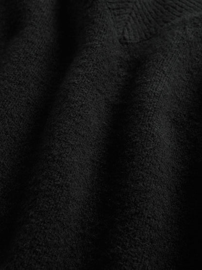Siyah Cashsoft Oversized V-yaka Kazak