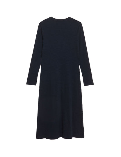 Dokulu Jersey Midi Elbise