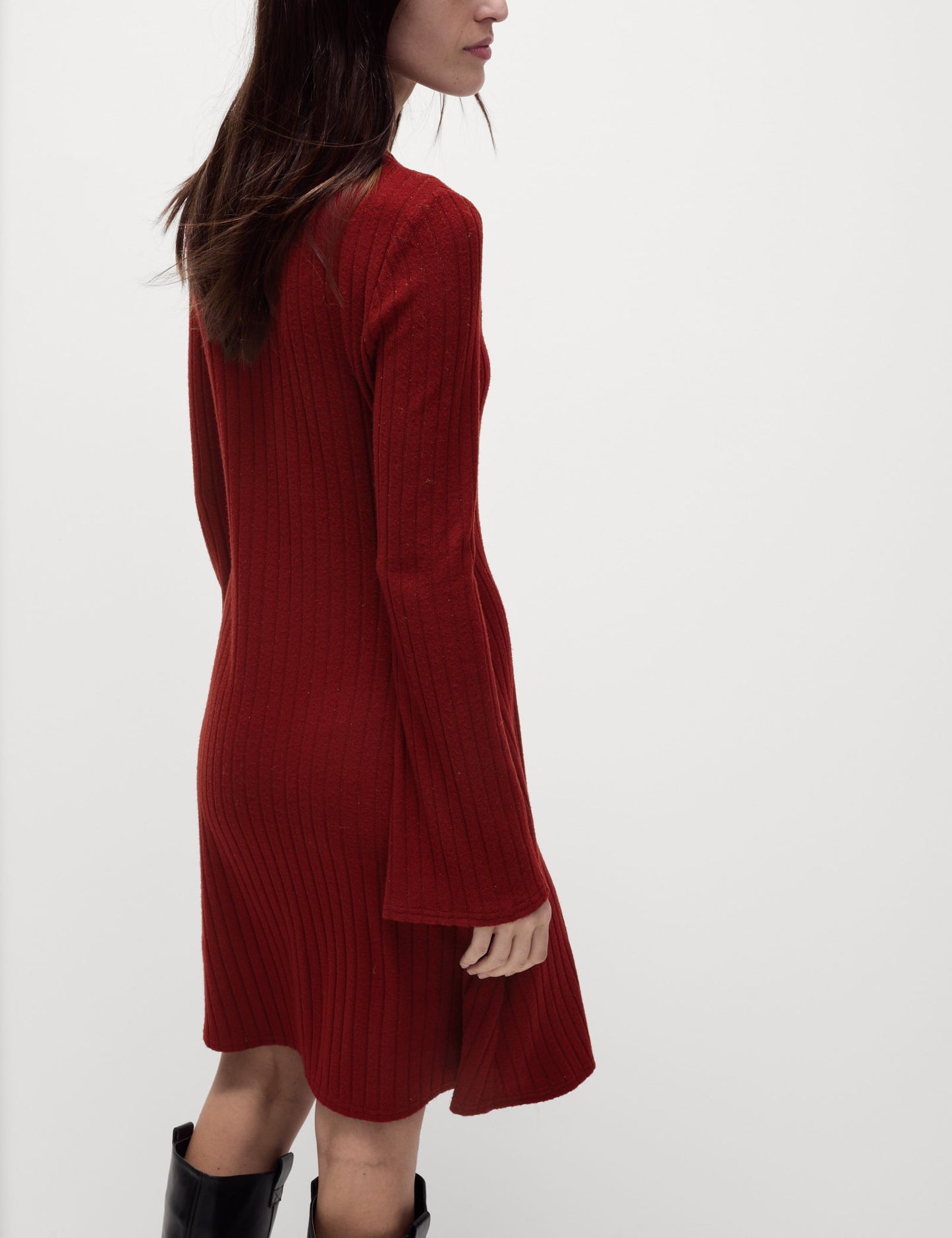 Jersey Fitilli Mini Elbise