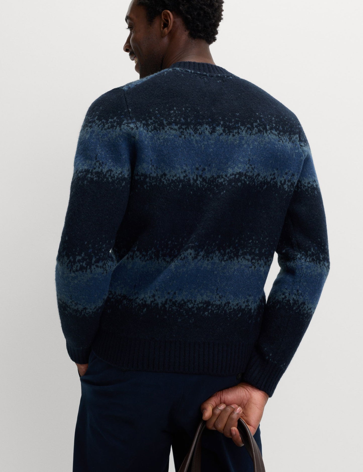 Supersoft Ombré Çizgili Bisiklet Yaka Kazak