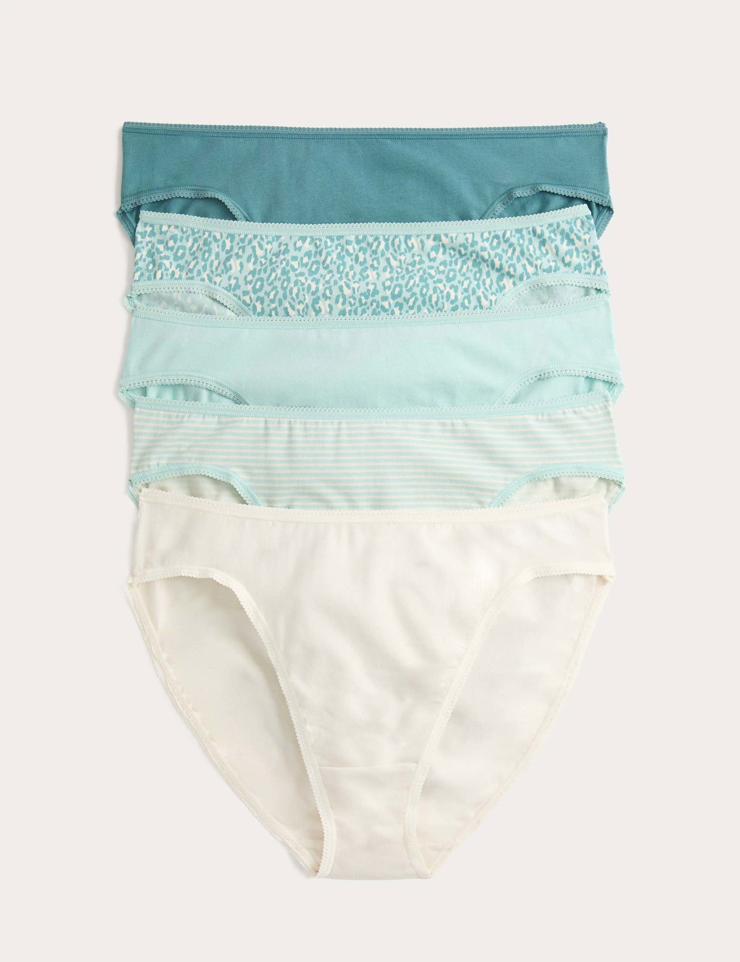 5'li Cotton Lycra:registered: High Leg Külot Seti