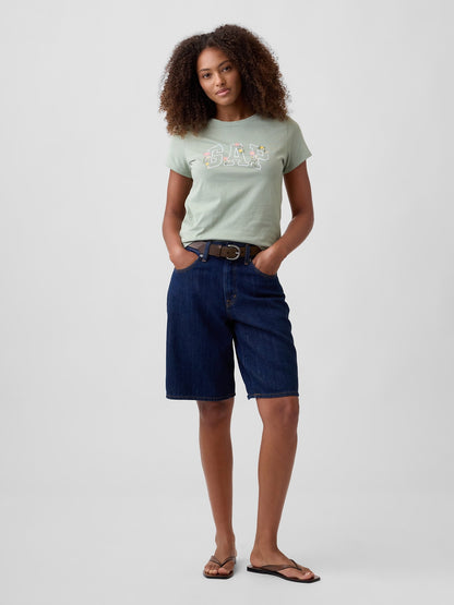 Açık Yeşil Gap Logo T-shirt