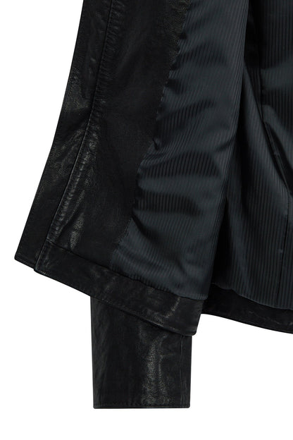 Endrick Erkek Siyah Slim-fit Deri Ceket