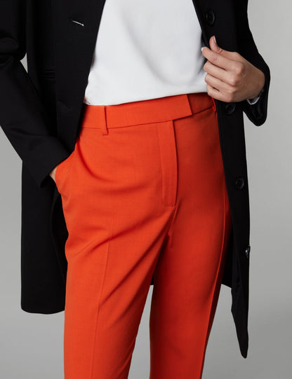 Straight Leg Crop Yün Pantolon