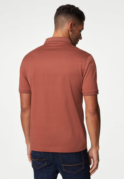 Saf Pamuklu Kısa Kollu Polo Yaka T-shirt