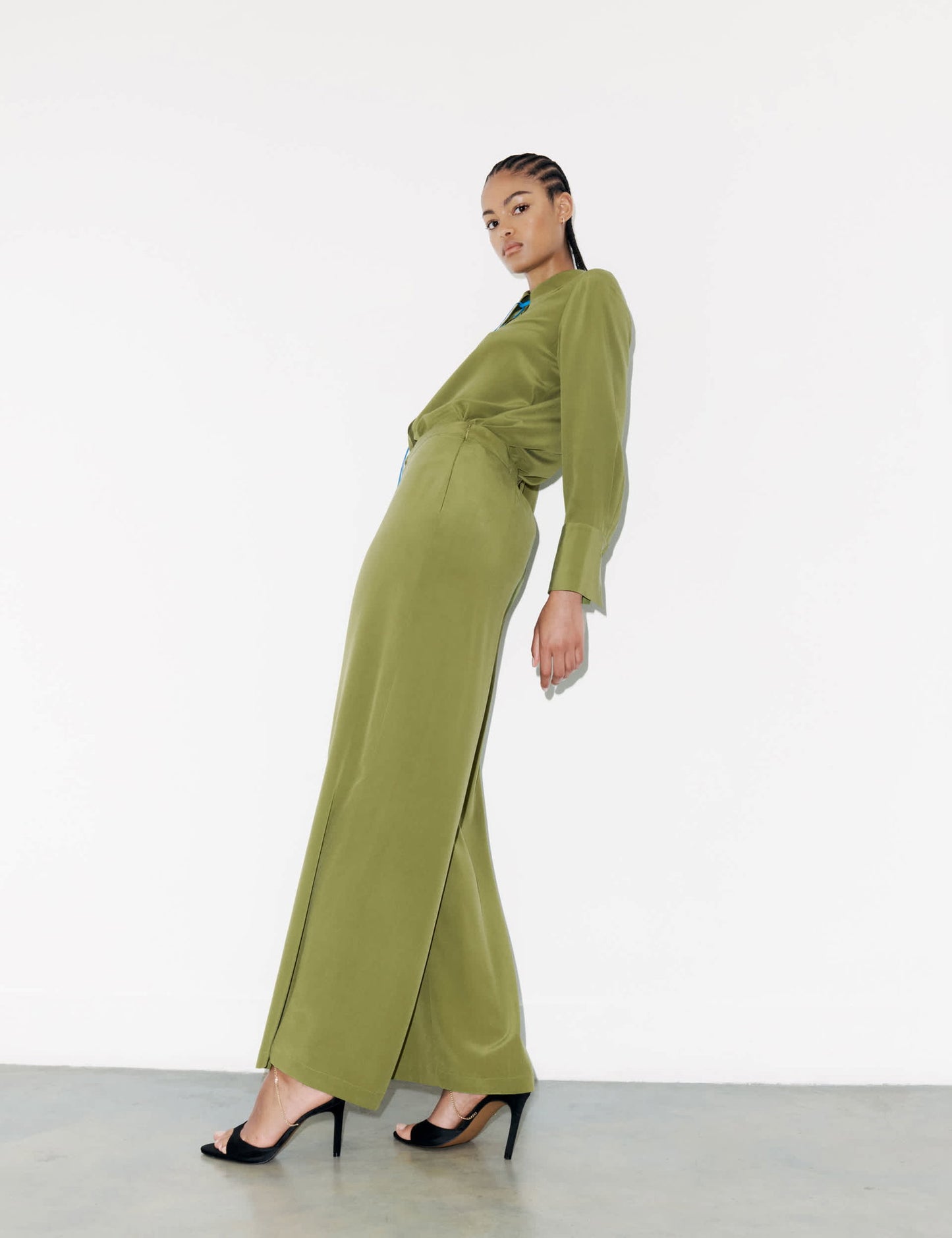 Saf Ipek Wide Leg Pantolon