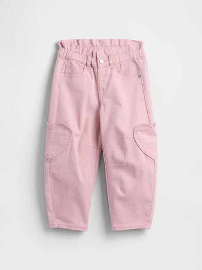 Pembe Paperbag Horseshoe Jean Pantolon