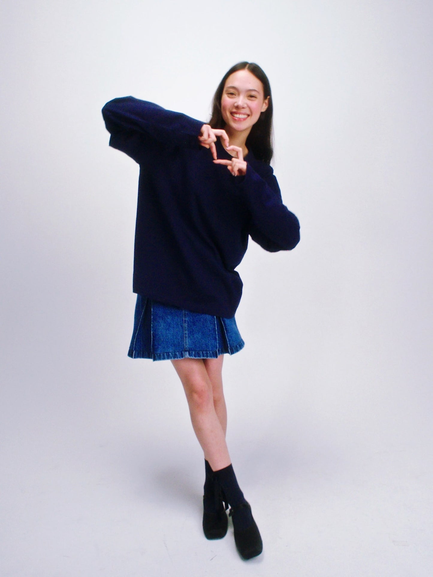 Mavi Gap × Sandy Liang Pileli Denim Mini Etek