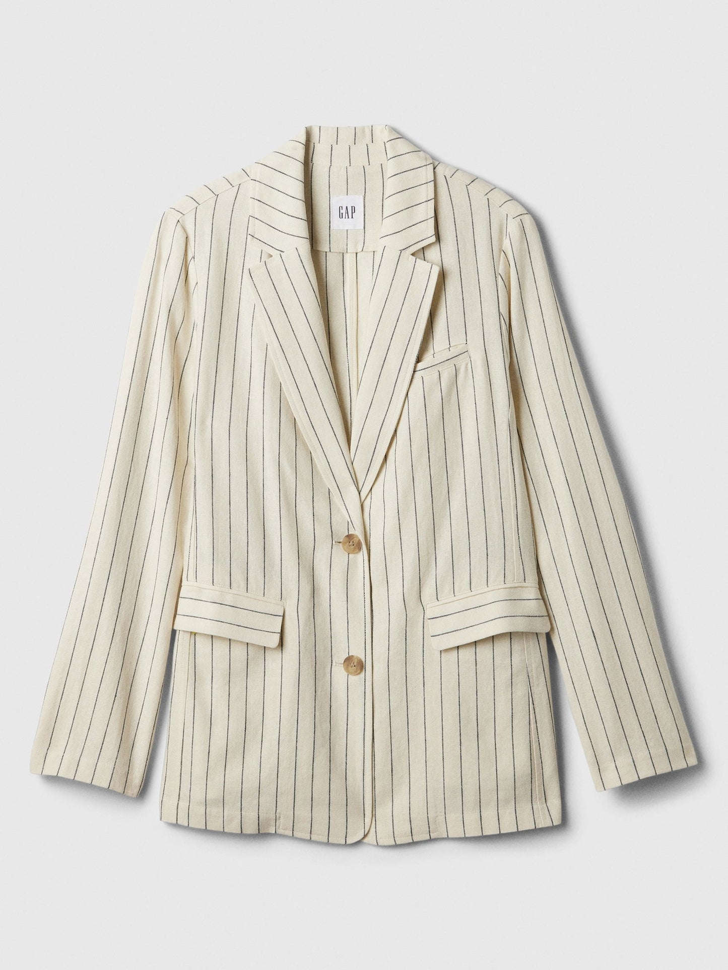 Bej Relaxed Keten Karışımlı Blazer