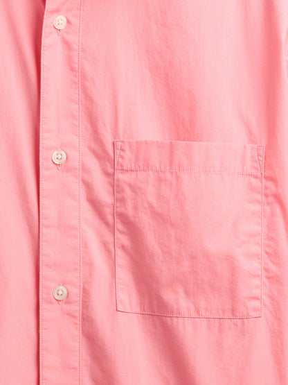 Açık Pembe Organik Pamuk Oversize Poplin Gömlek