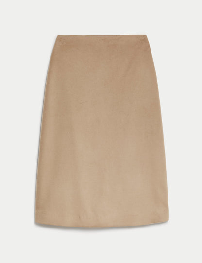 Regular Fit Midi Yün Etek