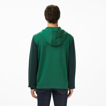Lacoste Erkek Slim Fit Kapüşonlu Renk Bloklu Yeşil Sweatshirt