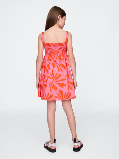 Pembe Smocked Poplin Elbise