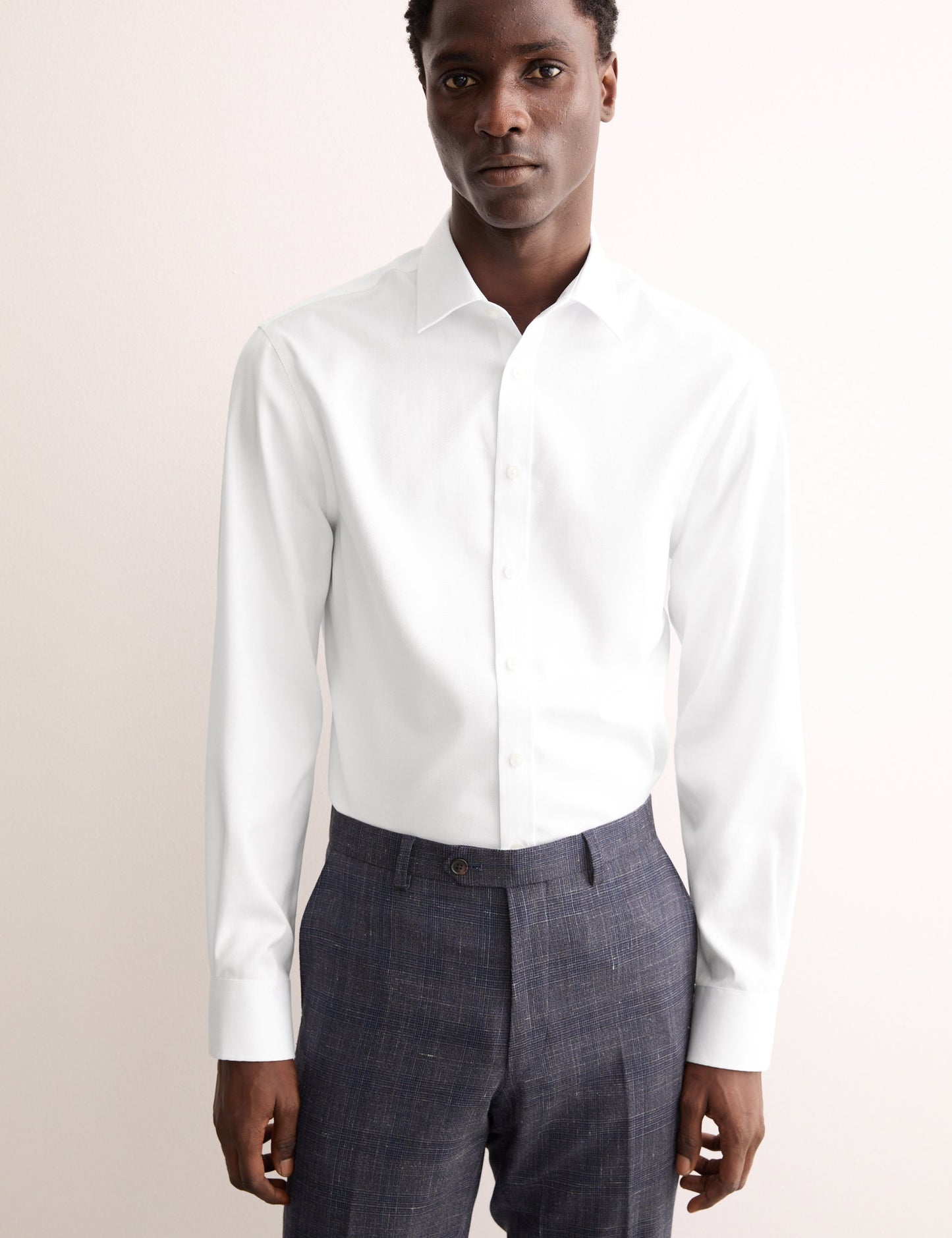 Tailored Fit Lüks Pamuklu Dokulu Gömlek