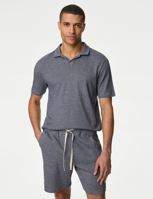 Saf Pamuklu Kısa Kollu Pijama Üstü