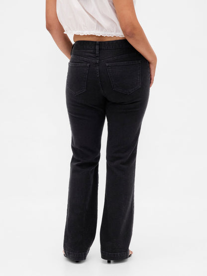 Siyah Curvy Low Rise Long & Jean Pantolon