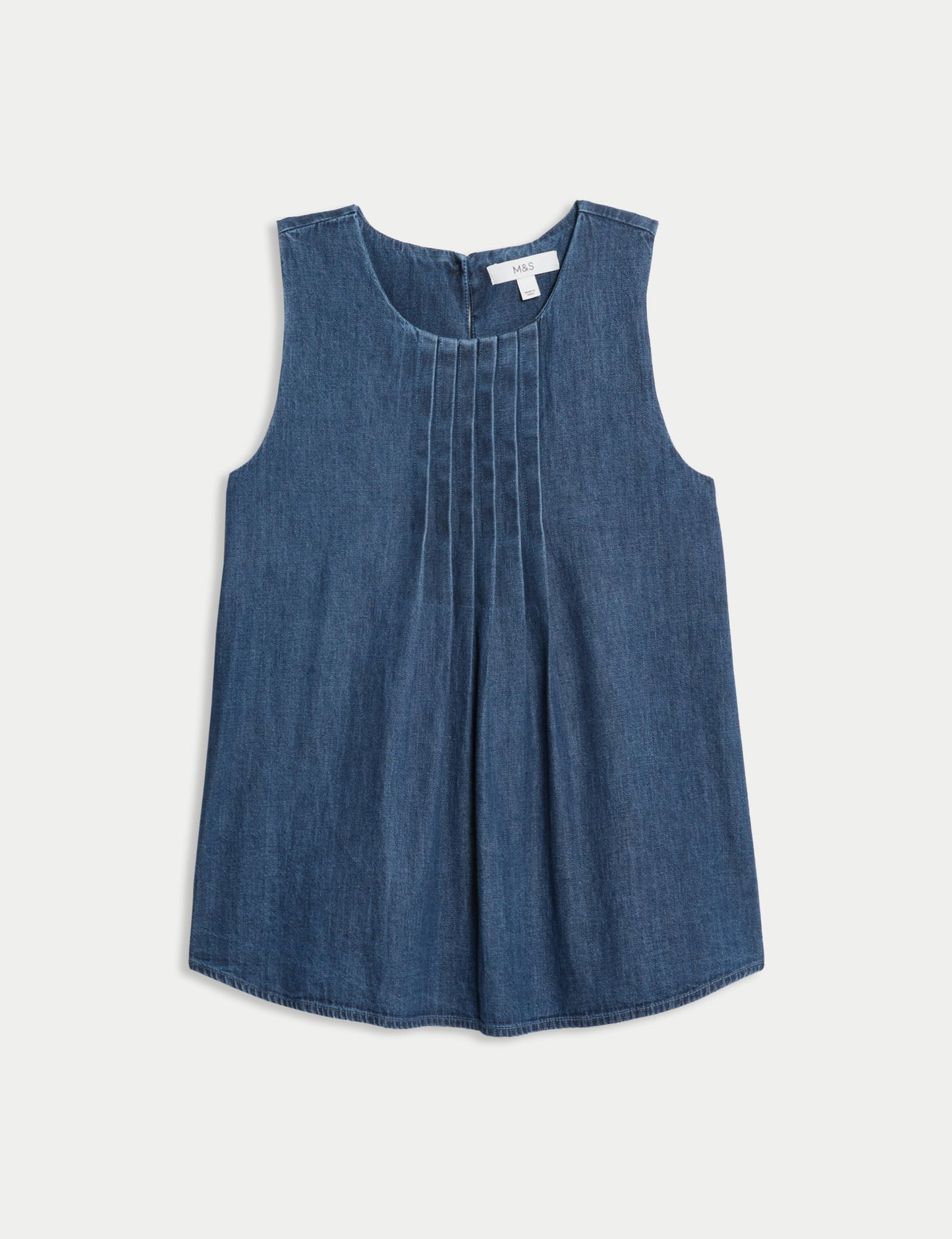 Saf Pamuk Denim Bluz