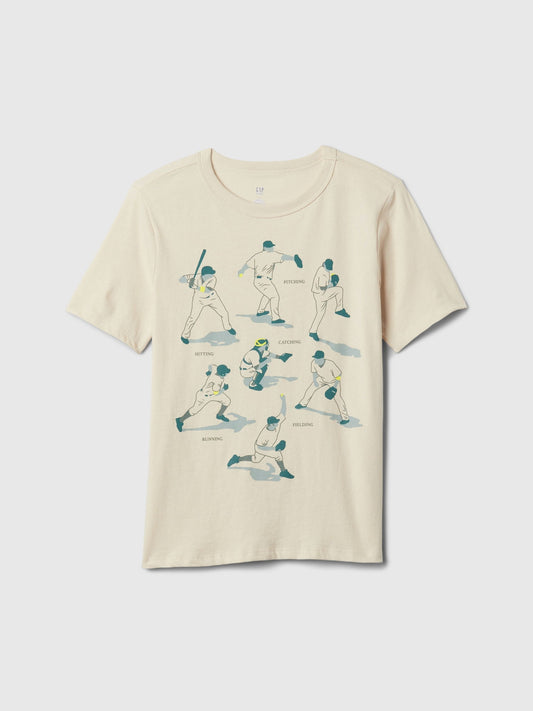 Bej Grafikli T-shirt