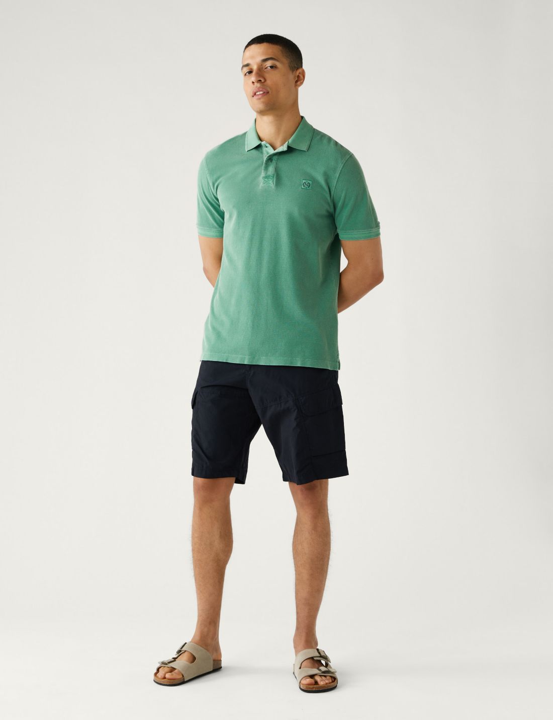 Saf Pamuklu Kısa Kollu Polo Yaka T-shirt