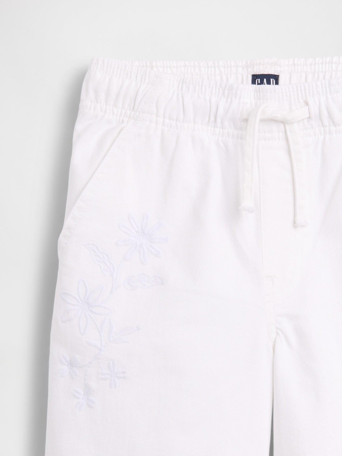 Beyaz Mid Rise Pull-on Wide-leg Jean Pantolon