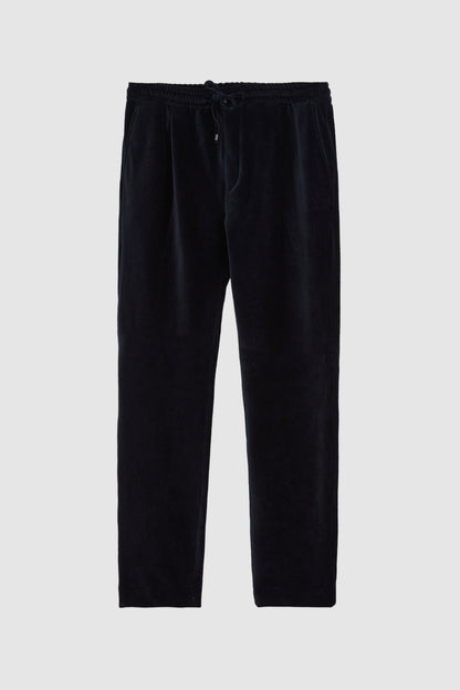 Tween Relaxed Fit Lacivert Fitilli Kadife Kumaş Pantolon