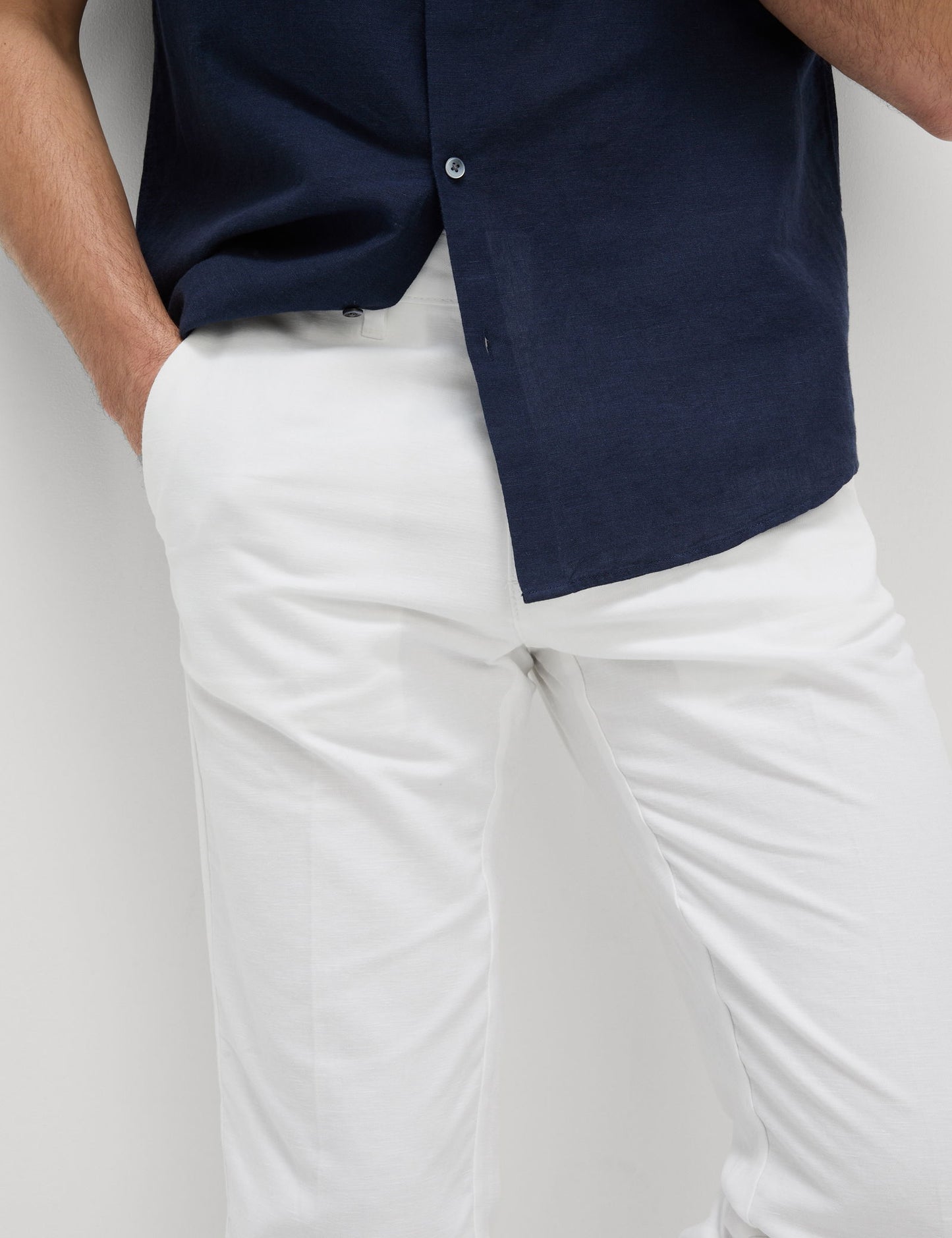 Regular Fit Keten Karışımlı Chino